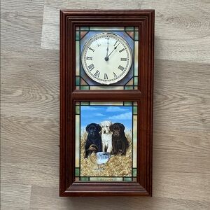 Danbury Mint “The Labrador Retriever Stained Glass Clock”